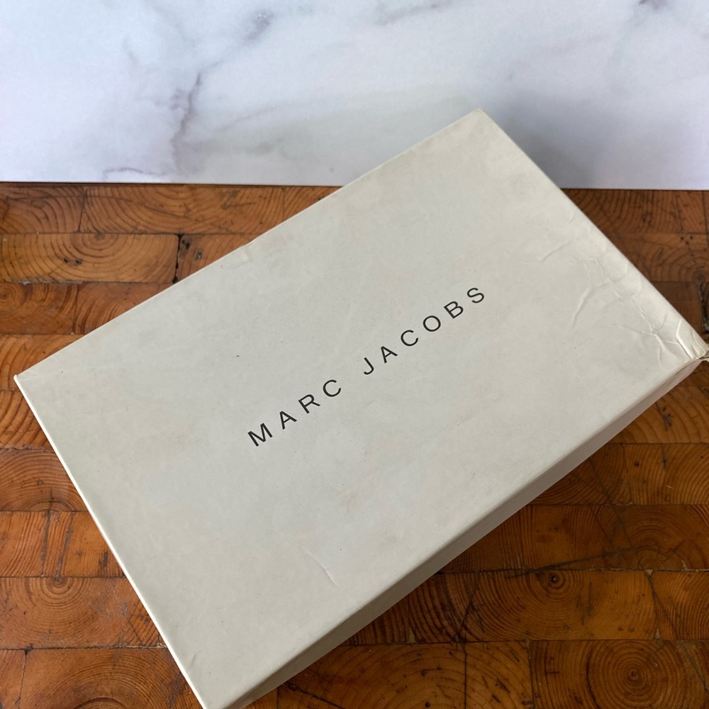 Marc Jacobs Red Leather Open Toe Pumps 38/8 - Picture 10 of 11